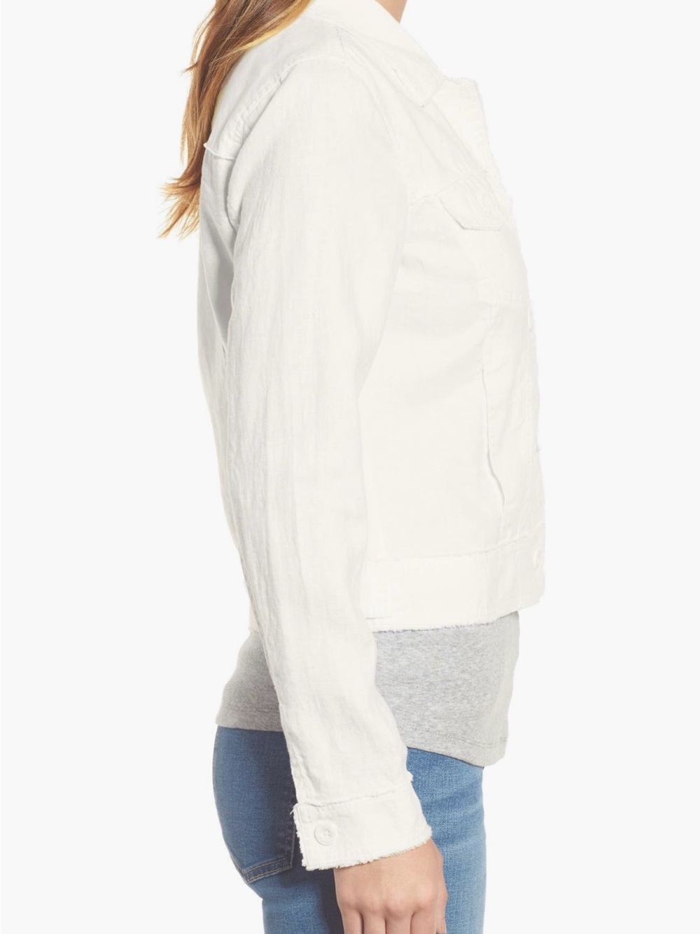 Tommy Bahama Women's Two Palms Linen Raw Edge Jacket in White - Picture 6 of 11